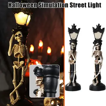 2023 Хэллоуин Смола Светящийся Скелет Ворона Лампа для Домашнего Стола Изделия с Привидениями Домашний Бар Ужас Хэллоуин Вечерние Украшения Pr T0R7